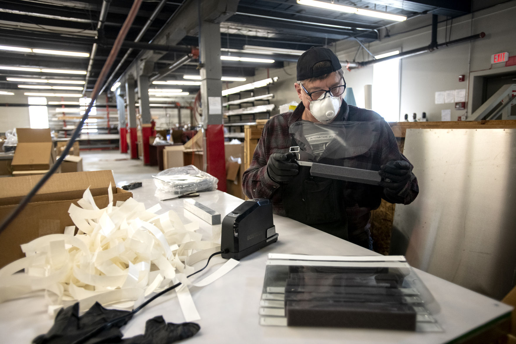 Mass producing face shields - April 2020